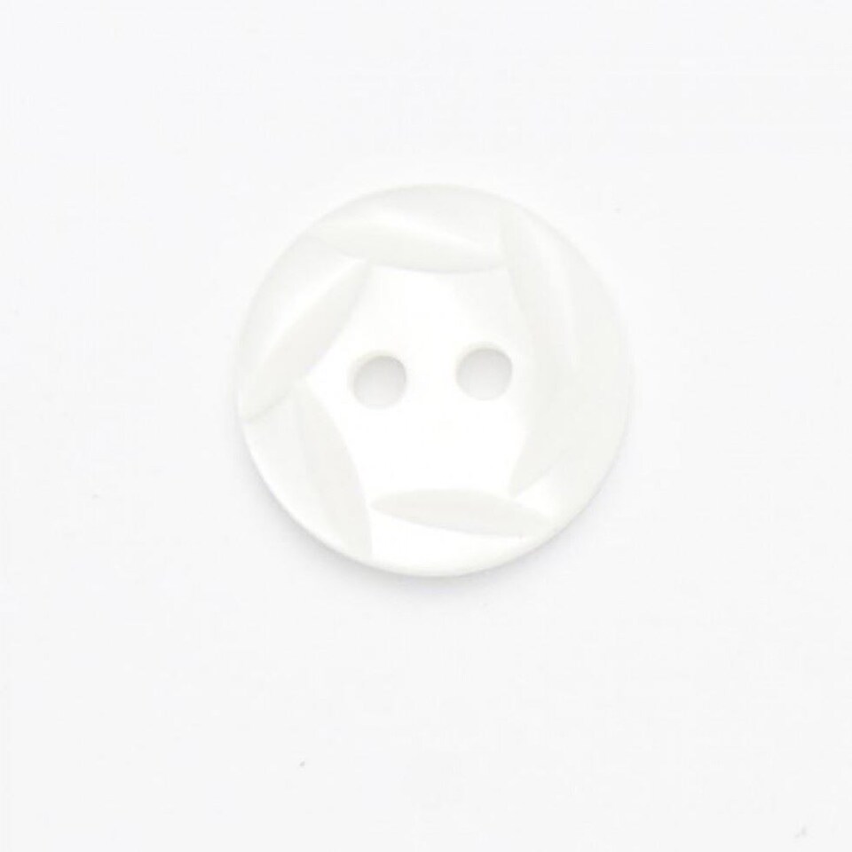 Minerva White Round Plastic Buttons for Dressmaking - 15mm - per value pack of 100
