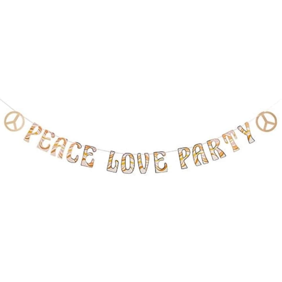 image 1 of Peace Love Party Cardboard Letter Banner 200cm