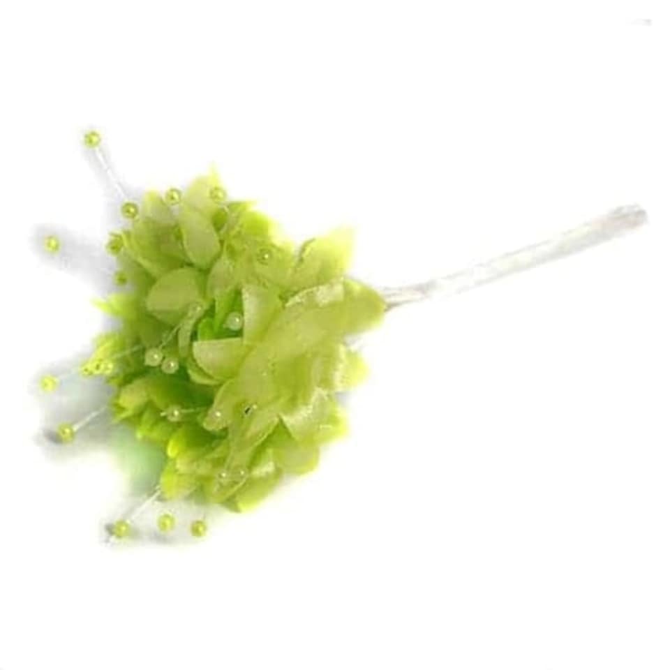 Lime Green Pearled Baby's Breath Fabric Flowers - Bunch of 12