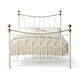 image 7 of Hampstead Traditional Style Metal Bed Frame | White | White & Brass | King