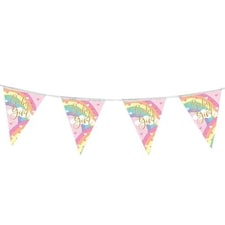 Baby Girl Pastel Rainbow Holographic Foil Pennant Bunting 390cm