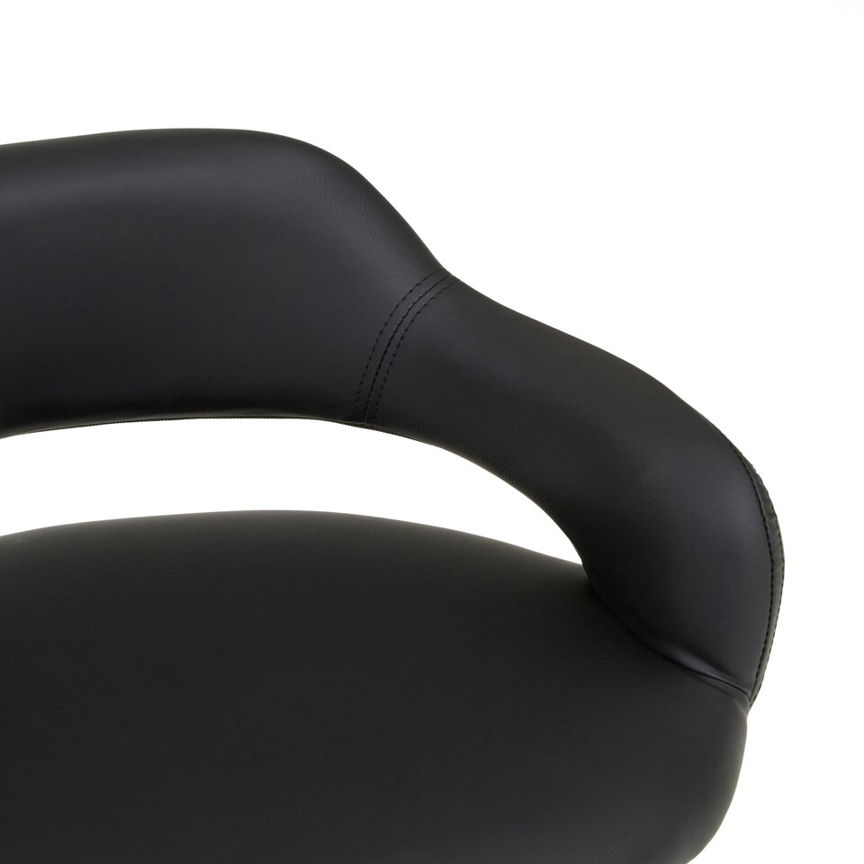 image 1 of Interiors By Premier Ergonomic Black PU Home Office Chair with Curved Back, Comfortable Work From Home Chair, Movable Chair