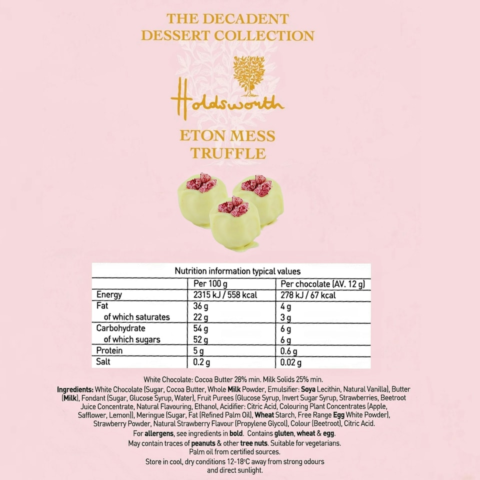 image 1 of Holdsworth Chocolates Eton Mess Truffles Ballotin Box | 110g