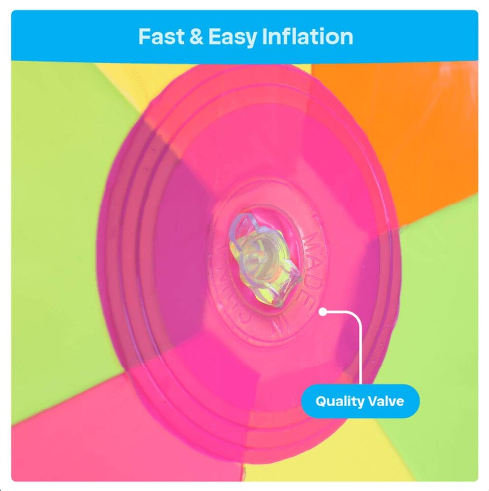 image 1 of Adults 60cm Inflatable Beach Ball Multicoloured Pool Garden Party Toy