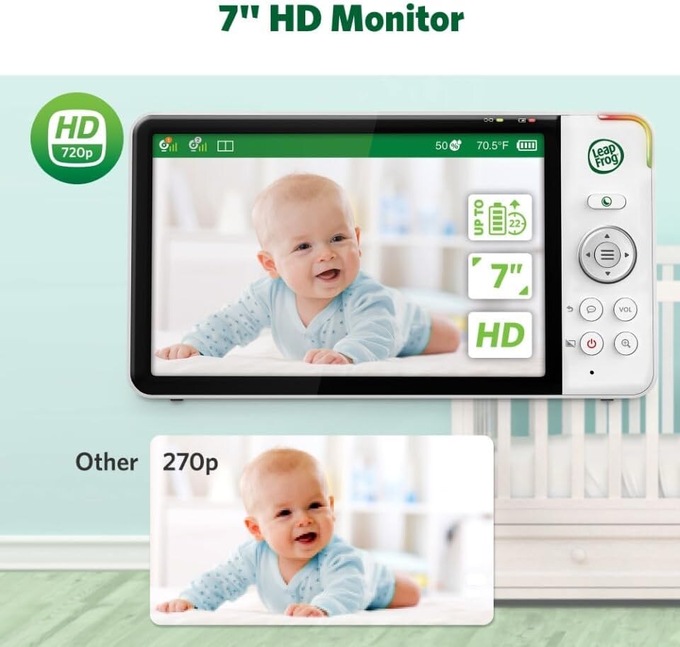 image 1 of LeapFrog LF920HD 7″ Video Baby Monitor with Colour Night Vision