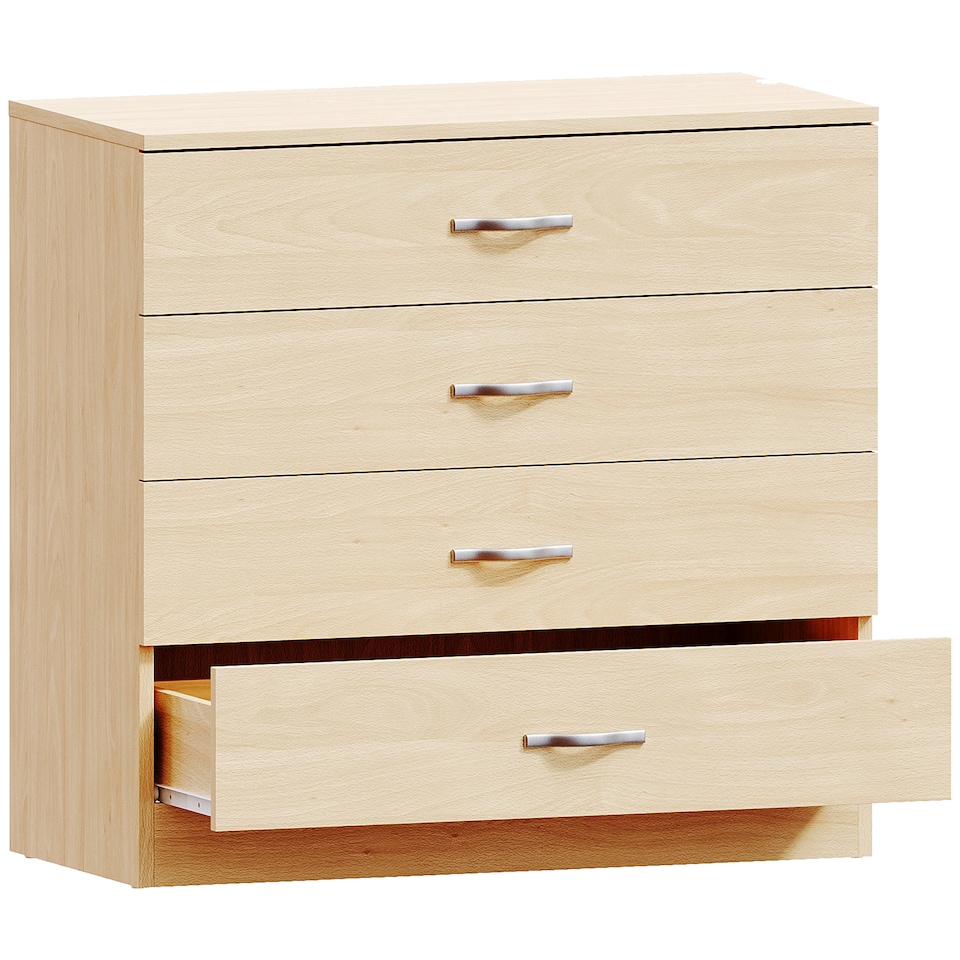 image 1 of Vida Designs Riano 4 Drawer Chest of Drawers Bedroom Storage, Pine