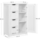 image 3 of Yaheetech Large Wooden Bathroom Floor Cabinet White | White