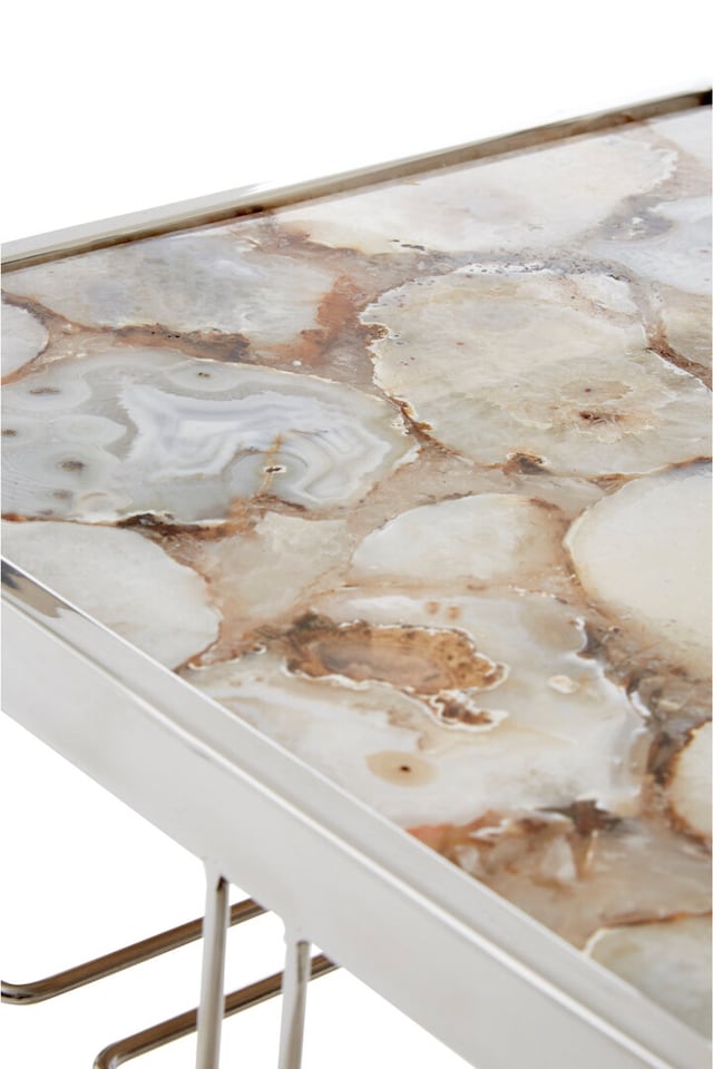 image 1 of Vita White Agate Drinks Trolley