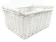 image 2 of Kitchen Log Fireplace Wicker Storage Basket With Handles Xmas Empty Hamper Basket White Large 45 x 35 x 20 cm | White | White