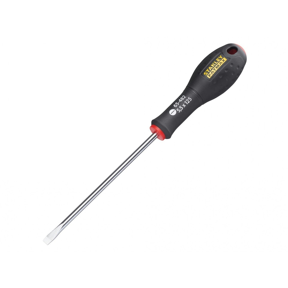 image 1 of Stanley Hand Tools Fatmax Screwdriver, Flared Slotted - Multi Colour - 5.5mm x 125mm