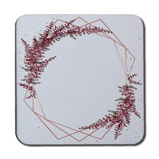 Pink Flower And Geometric Shapes (Coaster)