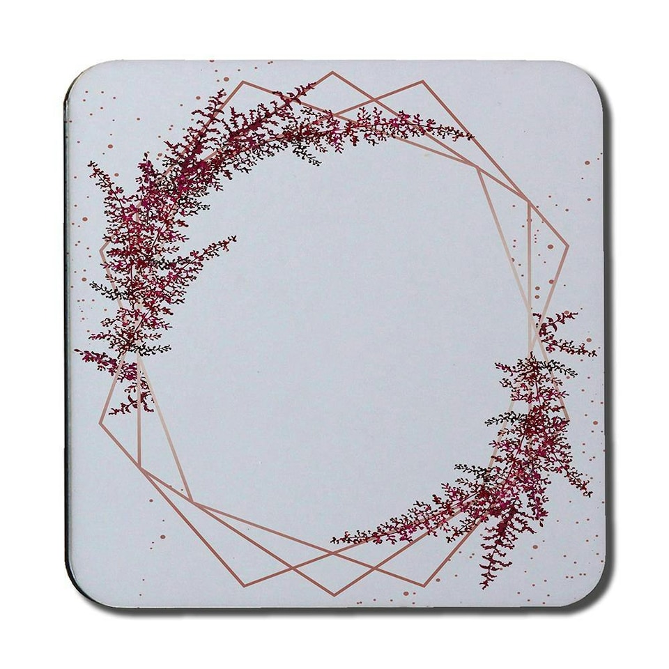 image 1 of Pink Flower And Geometric Shapes (Coaster)
