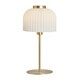 image 1 of BHS Binita Glass Ribbed Table Lamp, Opal & Brass