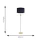 image 5 of ValueLights Marissa Navy Blue Fabric Shade with Brushed Gold Stacked Ball Floor Lamp & Bulb | Blue