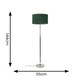 image 3 of ValueLights Silver Floor Lamp with Large Forest Green Shade Green