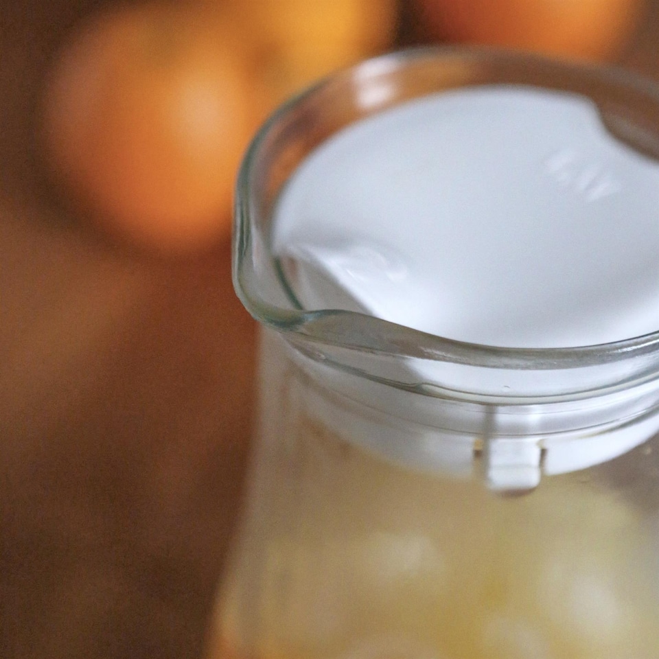 image 1 of LAV Misket Glass Water Jug with Silicone Lid - 1.8L - Clear/White