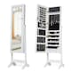 image 2 of COSTWAY Freestanding Jewelry Cabinet Lockable Armoire w/Mirror White