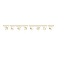 Amscan Gold 50 Year Anniversary Pennant Banner - Gold - 4m