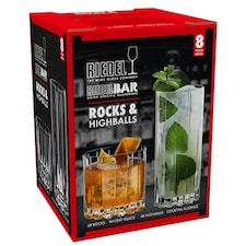 Riedel Bar Set of 8 Rocks & Highball Glasses