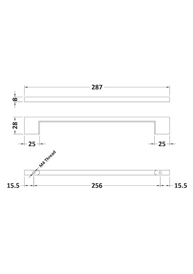 image 1 of Balterley Furniture Handle Thin D Shape Handle