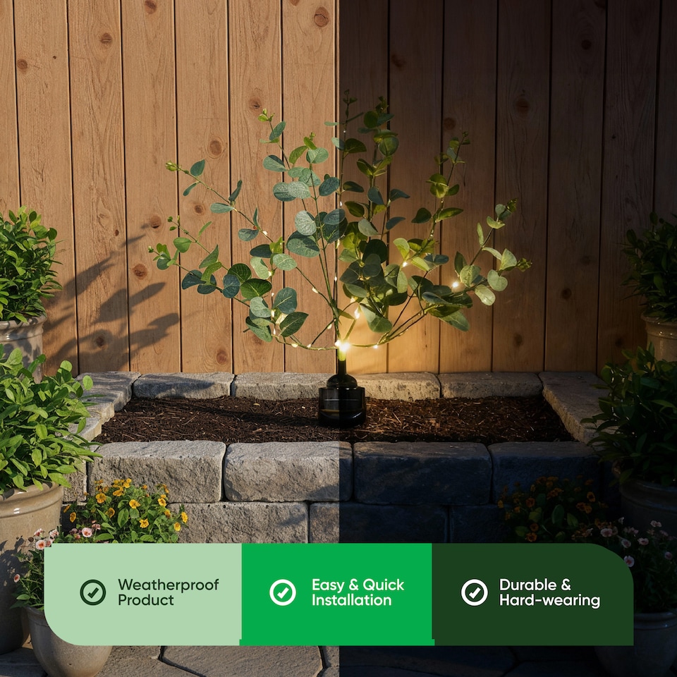 image 1 of Gardenwize Solar Eucalyptus Tree with Warm White LED's