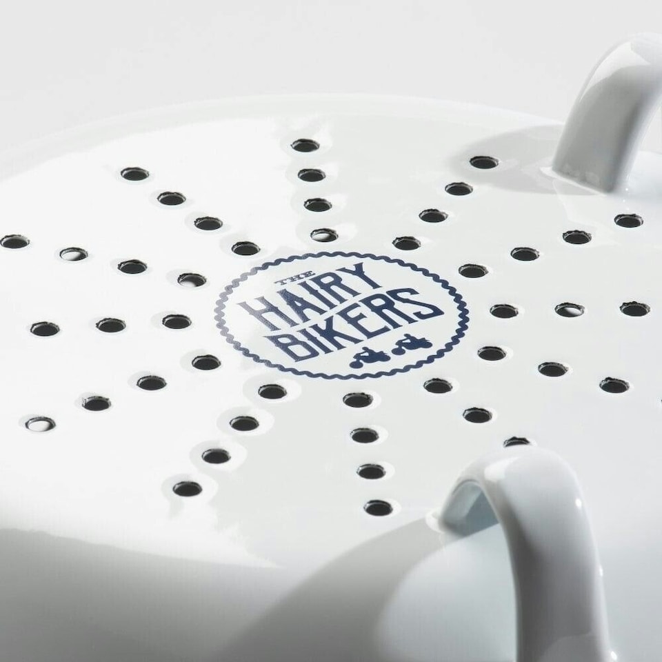 image 1 of Hairy Bikers Enamelled Steel Colander, PFOA Free, Dishwasher Safe 29 x 29 x 14cm