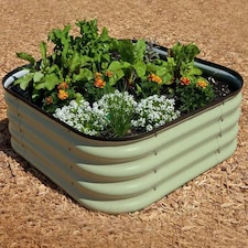 Original Veggie Bed Sage Green Vegetable Steel Raised Planter x2 | Green