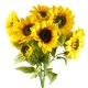 image 1 of Pack of 6 x 88cm Yellow Artificial Sunflower - 18 heads