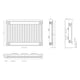 image 3 of 500mm (H) x 400mm (W) - Type 11 Radiator - Single Panel Convector - White Enamel (RAL 9016) - (0.5m x 0.4m) (20" x 16")