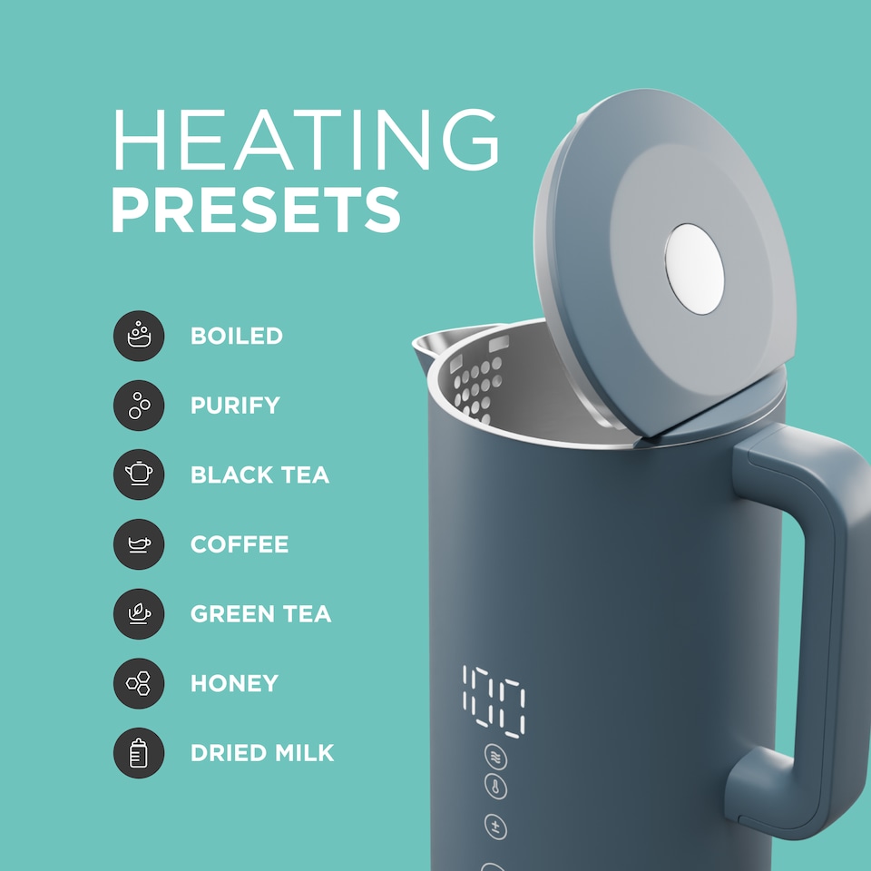 image 1 of 1.5L Smart Kettle, Wi-Fi Touchscreen, App Operated, Voice Control 2200W