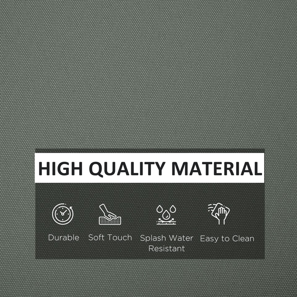 image 1 of Outsunny Cushion Cover Replacement Garden Rattan Patio Furniture Seat Cover | Grey | Deep Grey | 3pcs 67x67x8cm, 1pc 74.5x74.5x8cm, 3pcs 67x28x8cm | 7