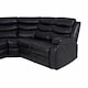 image 4 of Roma 5 Seater Leather Recliner Corner Sofa Set Black