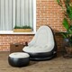 image 2 of Outsunny Inflatable Chair and Footstool for Gaming, Reading, Watching, Grey