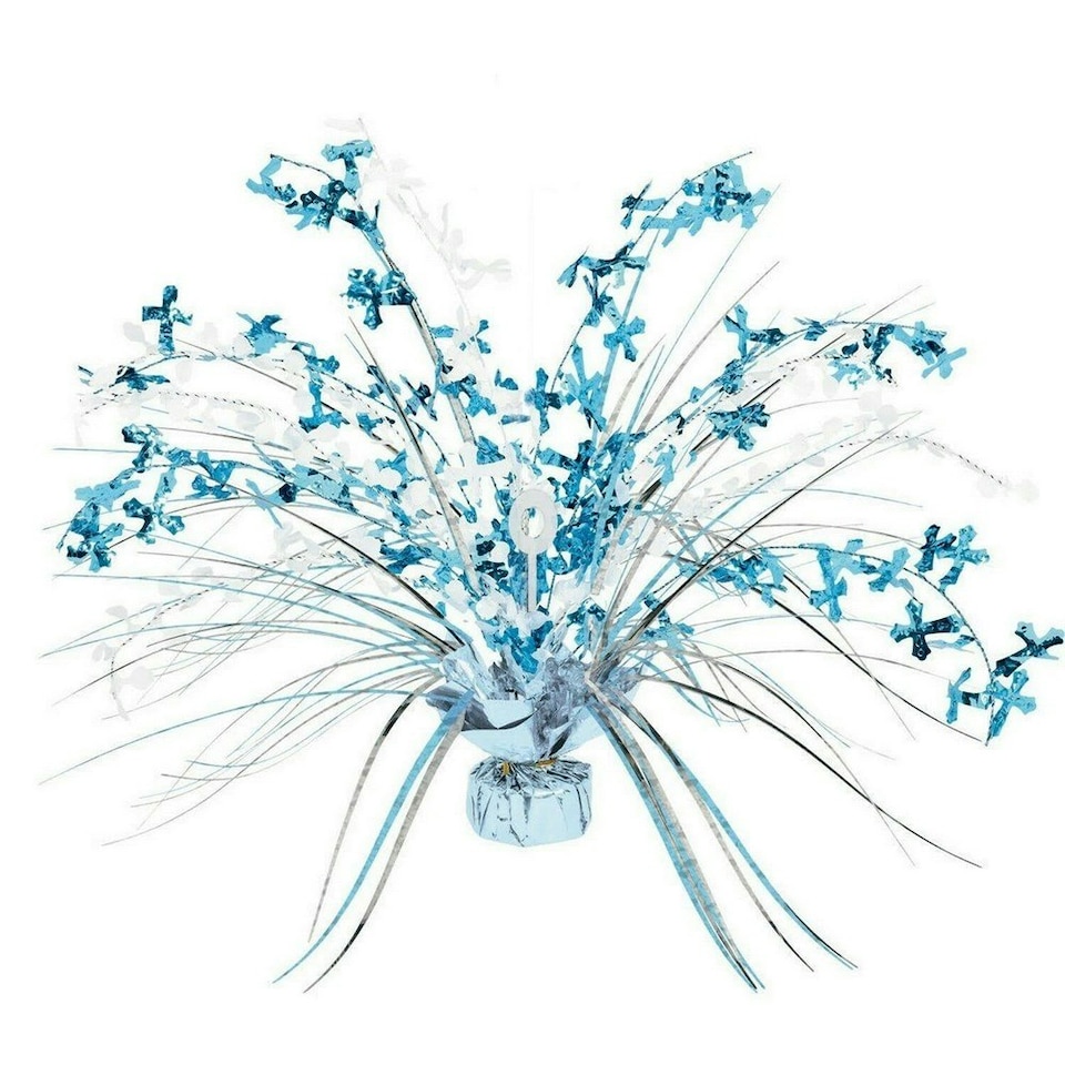 Amscan Cross Party Centrepiece - Blue/Silver - One Size