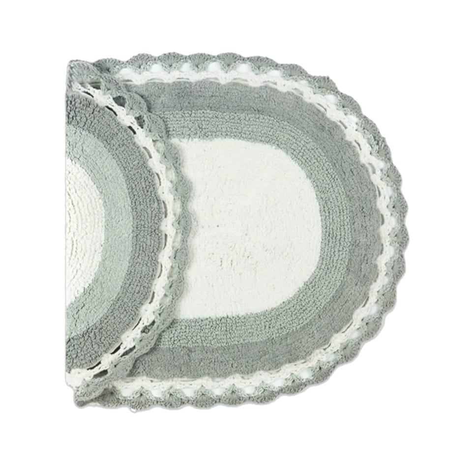 image 1 of Lauren Reversible Crochet Bath Mat - Grey