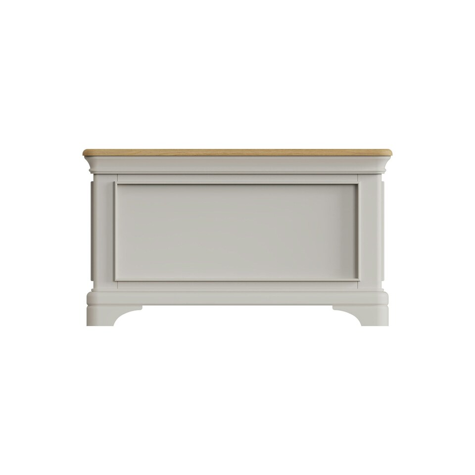 image 1 of Faire Ottoman Blanket Box in Dove Grey with Oak Top Grey
