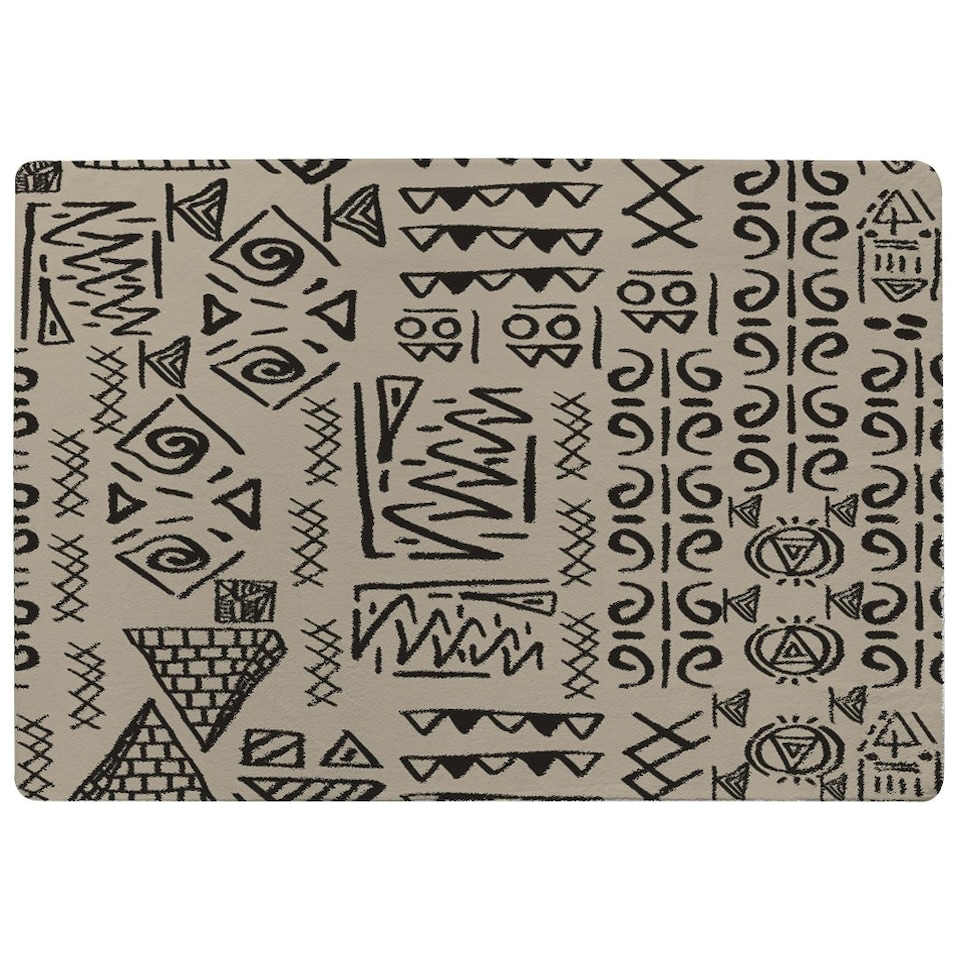 image 1 of Striped egyptian theme with ethnic and tribal motifs (Rug) Multi | XL: 160x230cm