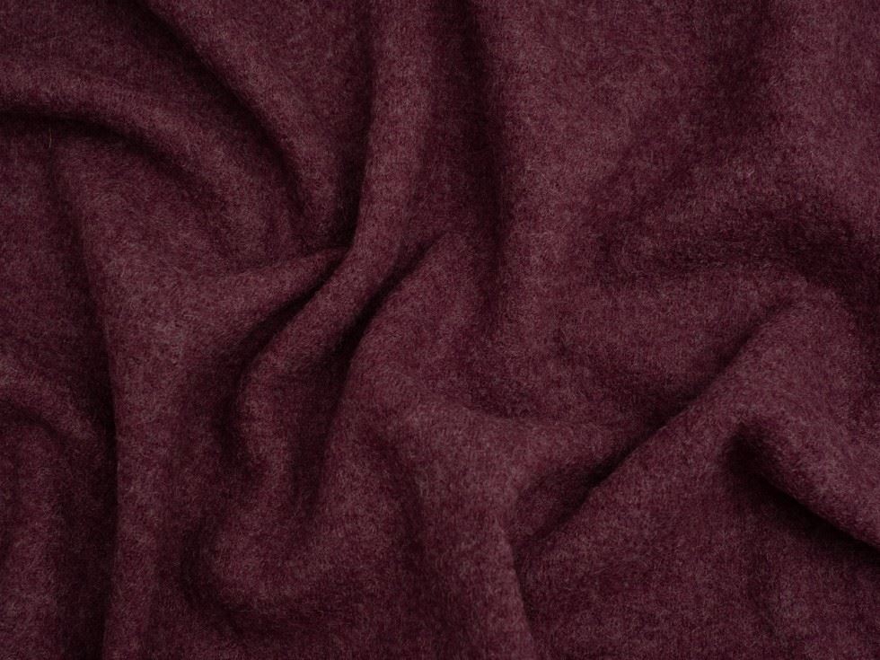 Minerva Core Range Wine 100% Pure Boiled Wool Coating Fabric for Dressmaking, 140cm / 55" Wide - per metre