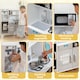 image 4 of AIYAPLAY Kids Play Kitchen, Large Pretend Play Toy Kitchen with Stove Sounds, Microwave, Ice Maker, Coffee Maker, Sink, Stainless Steel Utensils, Cooking Role Play Set for Boys and Girls 3-6 Years