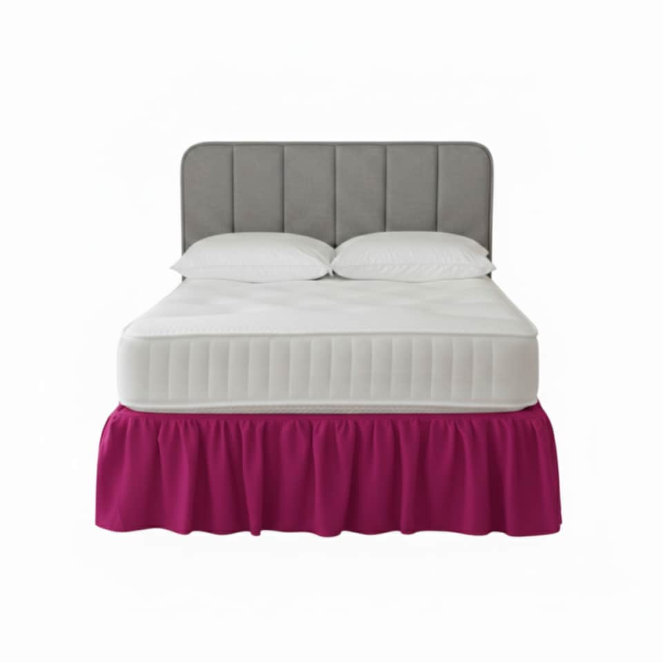 image 1 of Base Valance Polycotton Sheet for Divan Beds Easy Care Bed Base Cover | Pink | Fuchsia | Super King