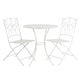 image 4 of Charles Bentley Rustic Metal Garden Bistro Set - Leaf Design | White | White