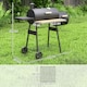 image 7 of Outsunny Portable Charcoal BBQ Grill Steel Offset Smoker Combo Backyard
