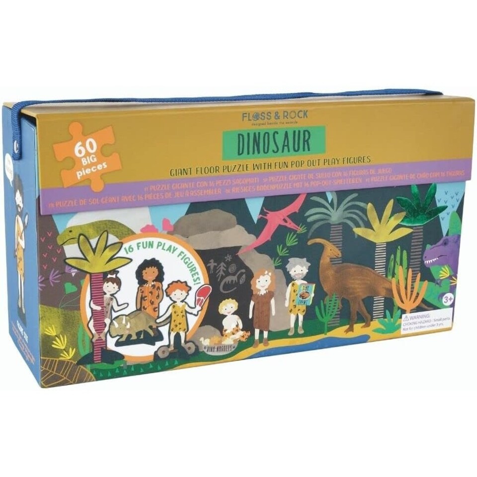 image 1 of Floss & Rock Giant Floor Pop Up Jigsaw Puzzle 60 Piece - Dinosaur