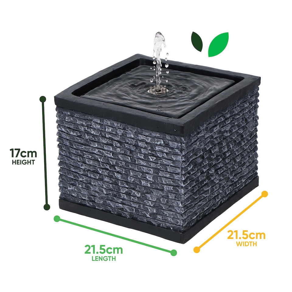 image 1 of Gardenwize Solar Powered Stacked Stone Solar Water Feature