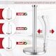 image 3 of SPARES2GO Kitchen Roll Holder Weighted Base Stainless Steel Paper Towel Stand with Spring Tension Arm (Silver)