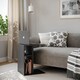 image 2 of C-Shape Side Wooden Table End Coffee Bedside Nightstand Laptop Snack Living Room | Multi | Black