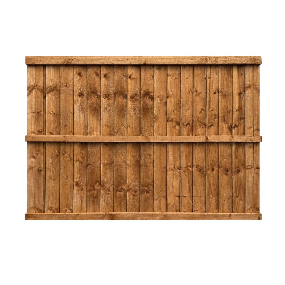 image 1 of Snowdon Timber Treated Brown Feather Edge Close Board Fence Panel (W) 1828mm (H) 900mm
