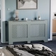 image 10 of Vida Designs Oxford Radiator Cover Painted MDF Cabinet, Grey, 152cm