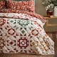 image 1 of Catherine Lansfield Autumn Patchwork Geo Quilted Bedspread | Cream | Natural | One Size