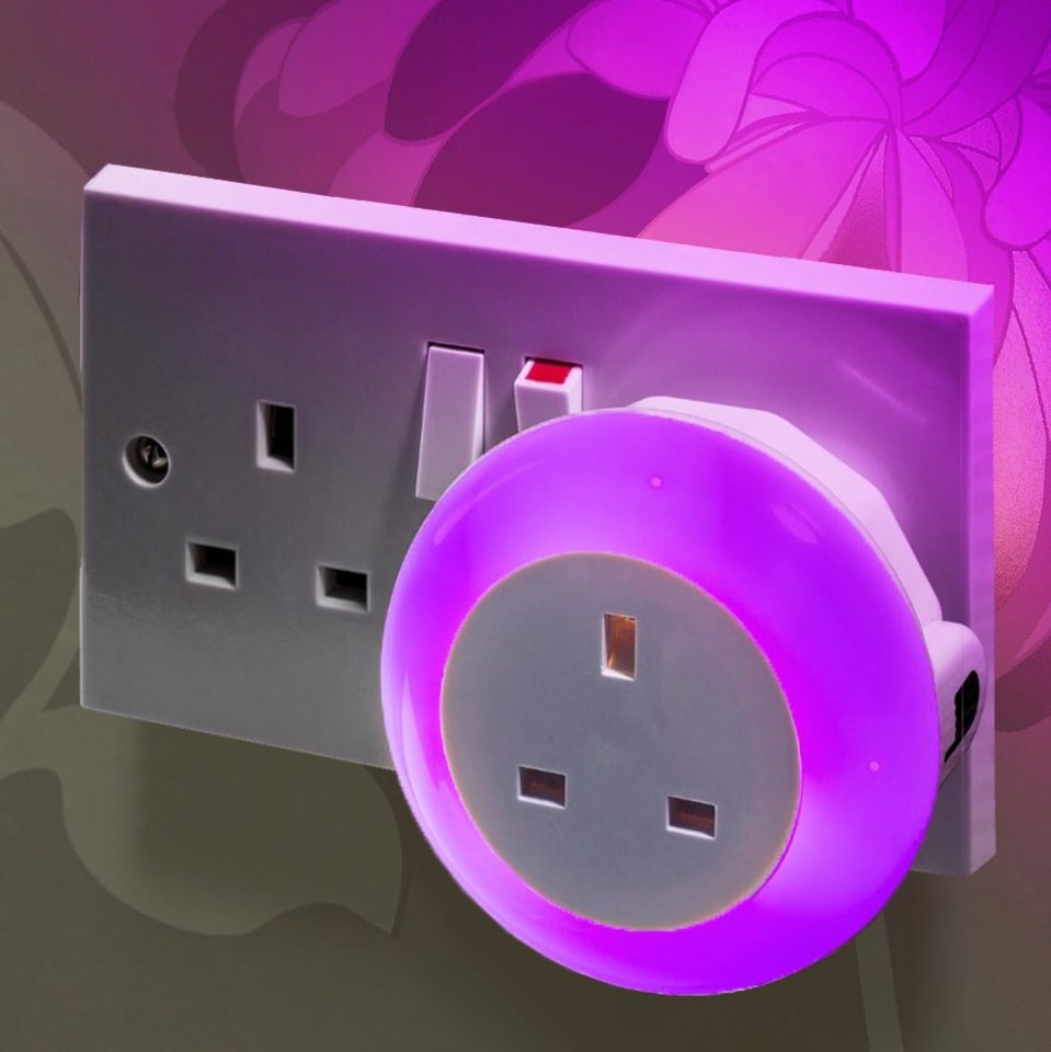 image 1 of Auraglow Plug Through Colour Changing LED Night Light - Daylight sensor